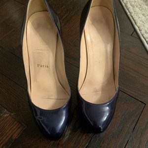 Platform midnight blue Christian Louboutin heels